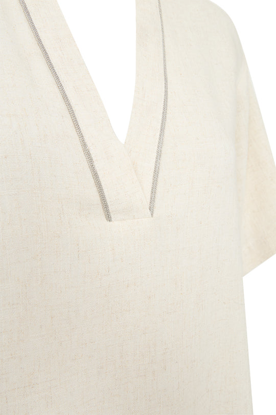 Pieszak Jeans PD-Miles Blouse Oyster White Melange