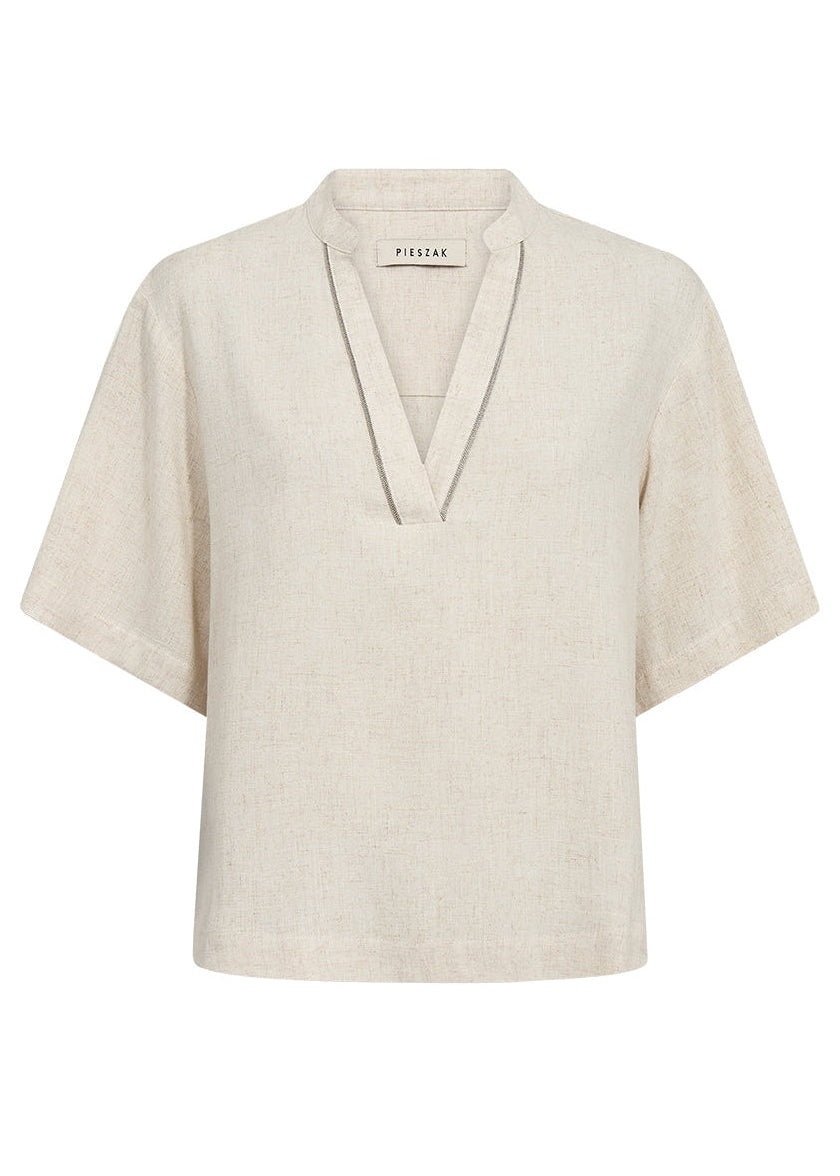 Pieszak Jeans PD-Miles Blouse Oyster White Melange
