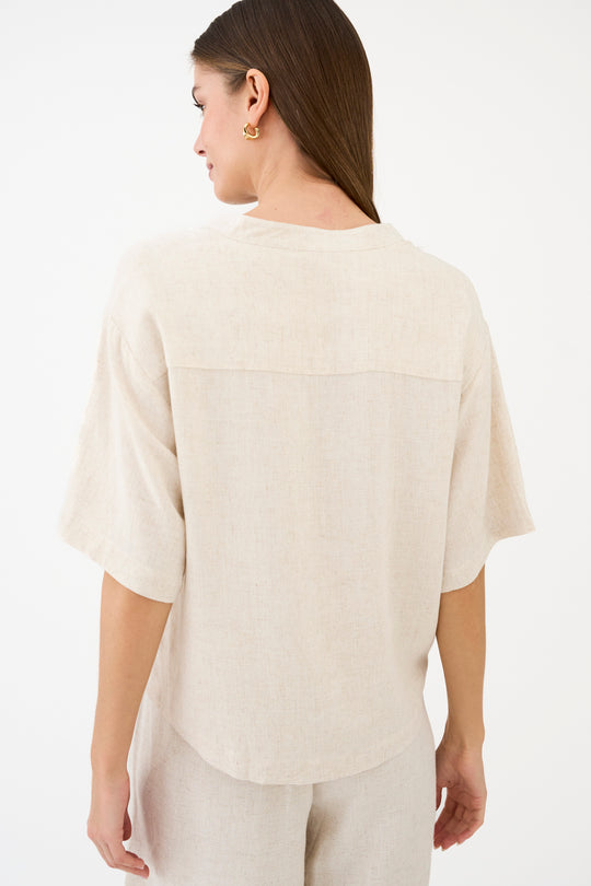 Pieszak Jeans PD-Miles Blouse Oyster White Melange
