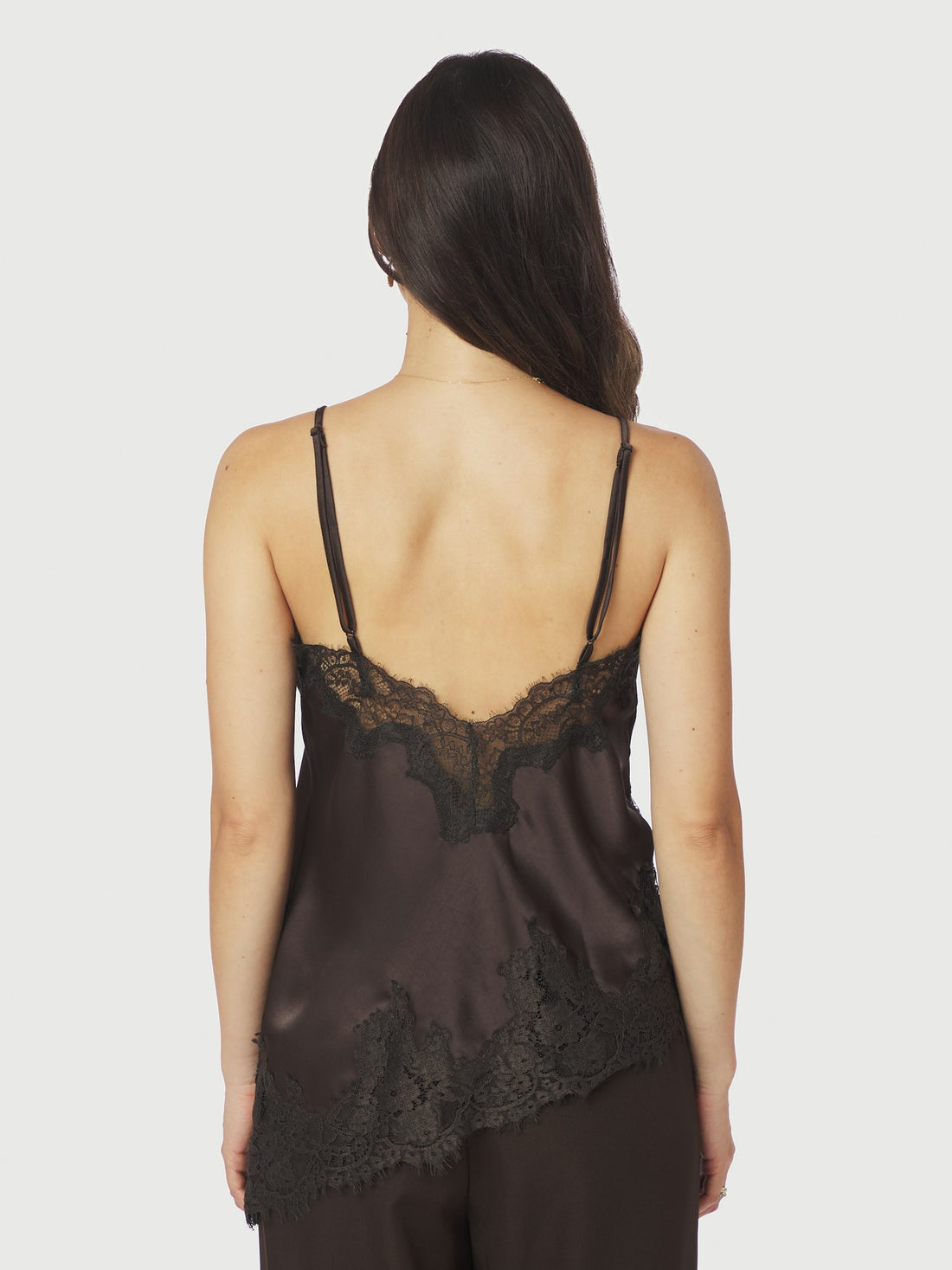 Neo Noir Viole Lace Top Dark Brown