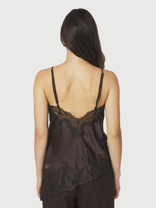 Neo Noir Viole Lace Top Dark Brown