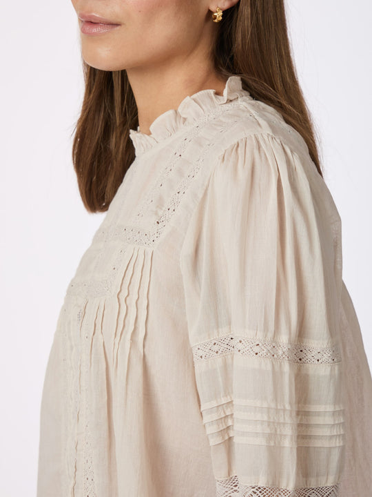 Neo Noir Ebba S Voile Blouse Ivory