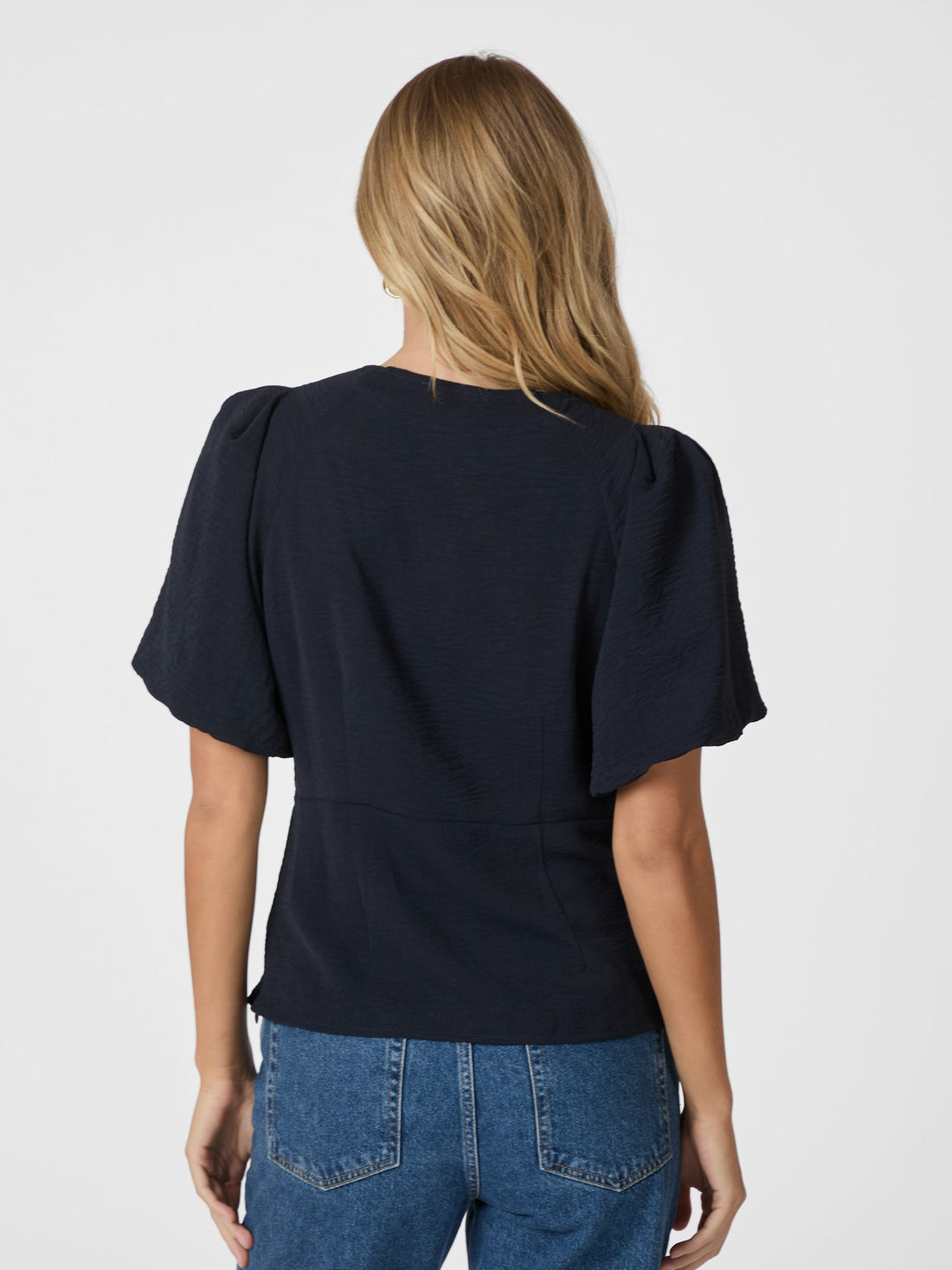 Neo Noir Irina Structure Blouse Navy
