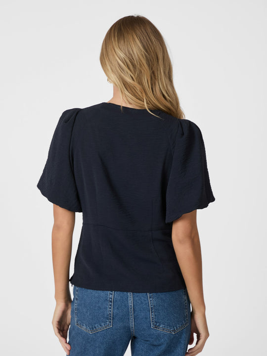 Neo Noir Irina Structure Blouse Navy