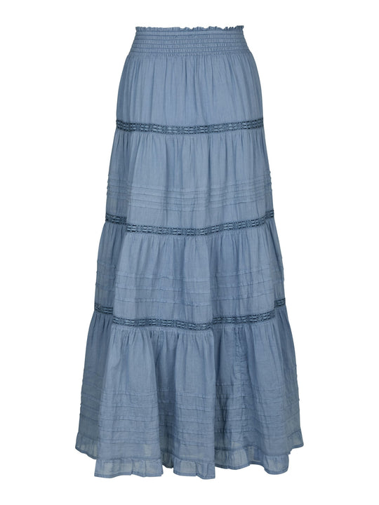 Neo Noir Felicia S Voile Skirt Smoke Blue