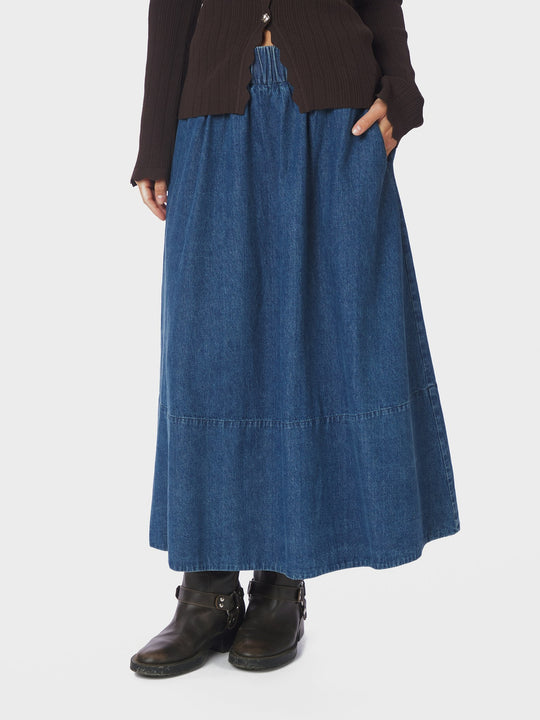 Neo Noir Yara Denim Skirt Blue