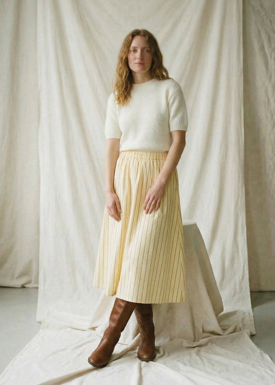 La Rouge Louise Skirt Sand/Orange Stripe