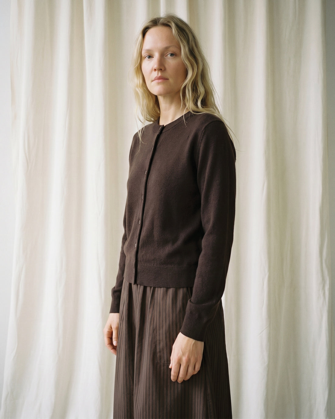 La Rouge Sailor Cardigan Dark Brown