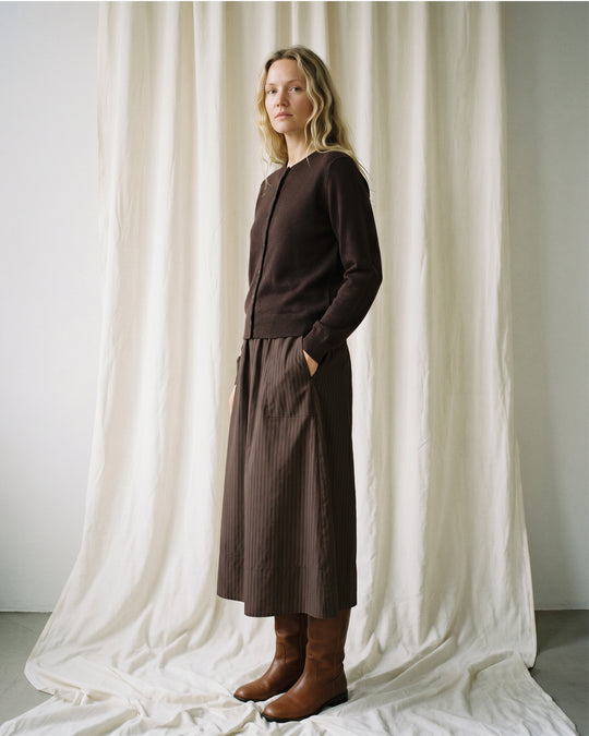 La Rouge Sailor Cardigan Dark Brown