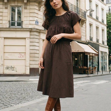 La Rouge Vilma Skirt Striped Brown Stripes