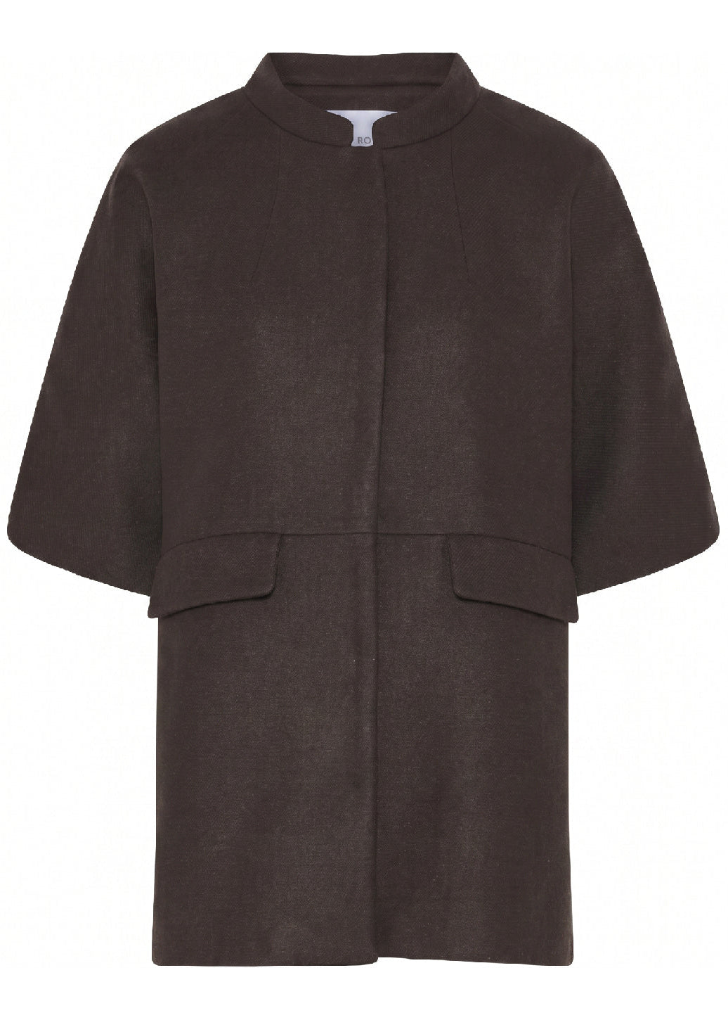 La Rouge Anette Wool Cape Short Dark Brown Melange