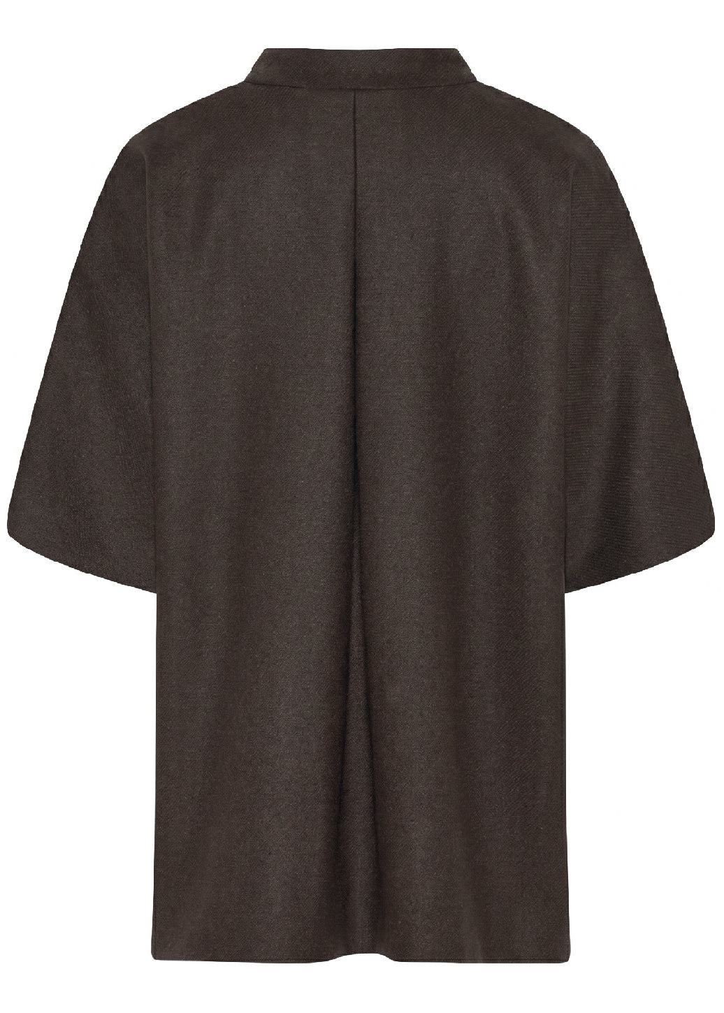 La Rouge Anette Wool Cape Short Dark Brown Melange