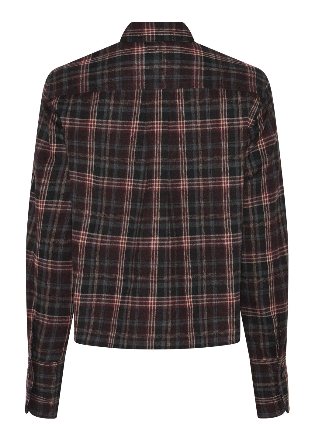 La Rouge Isa Cropped Shirt Grey/Wine Checks