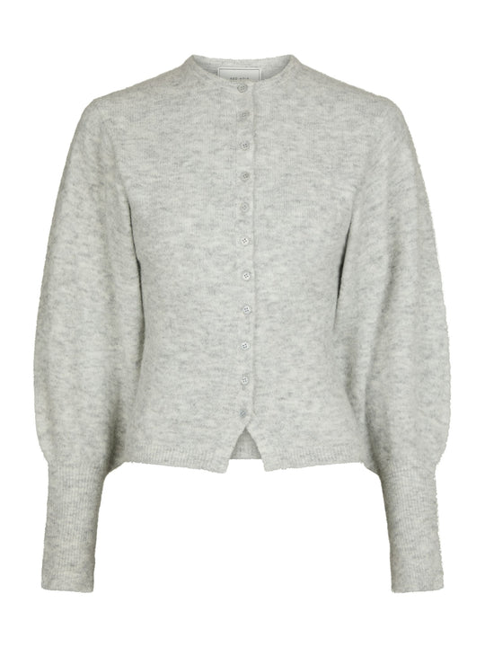 Neo Noir Briano Soft Knit Cardigan Light Grey Melange