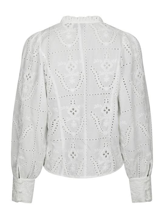 Neo Noir Gilda Embroidery Blouse White