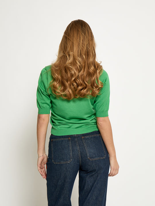 Pre-order uge 33. MSMilla V-Neck Knit Tee Greenbriar