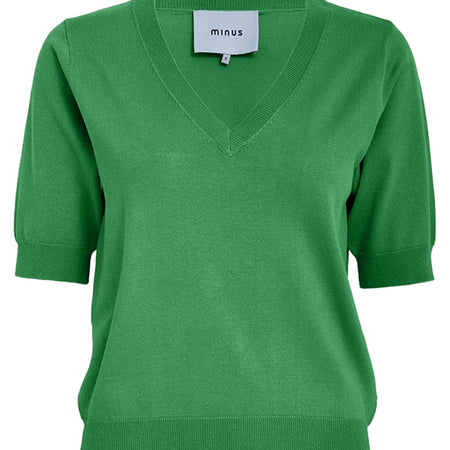 Pre-order uge 33. MSMilla V-Neck Knit Tee Greenbriar