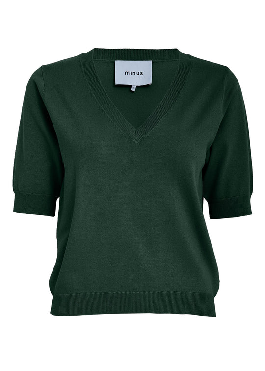 Pre-order uge 33. MSMilla V-Neck Knit Tee Green Gables