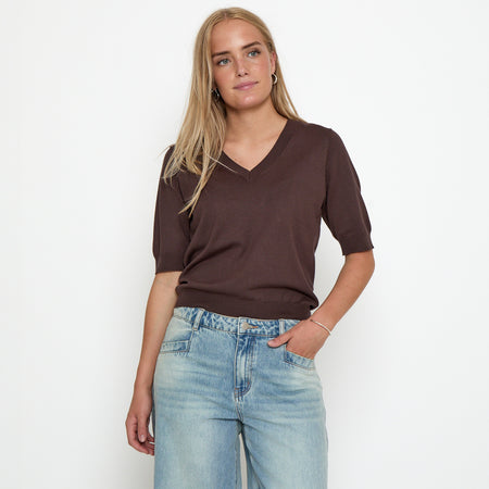 Minus MSMilla V-Neck Knit Tee Tiramisu