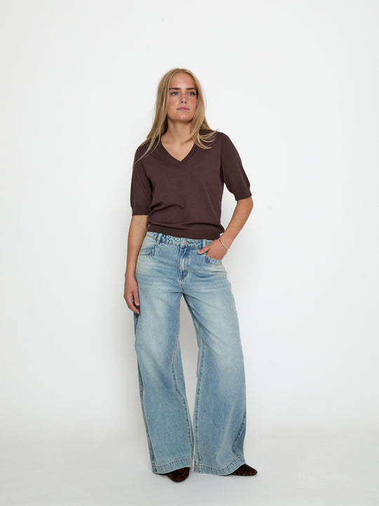 Minus MSMilla V-Neck Knit Tee Tiramisu