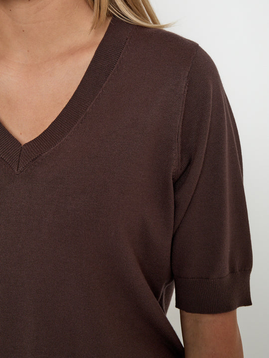Minus MSMilla V-Neck Knit Tee Tiramisu