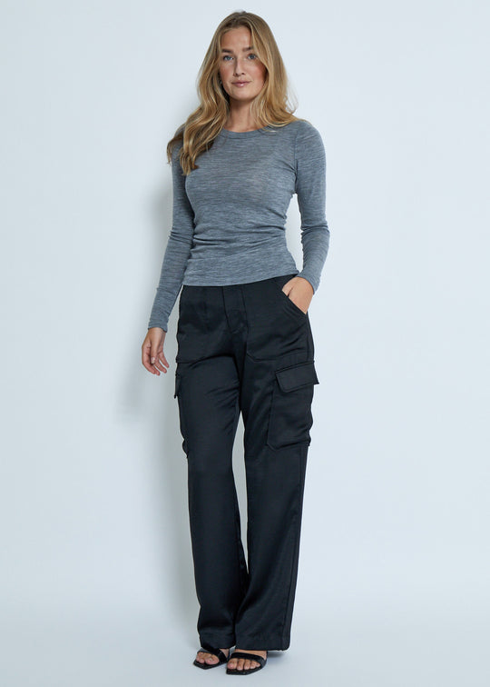 Minus MSCally Long Sleeve Top Light Grey Melange