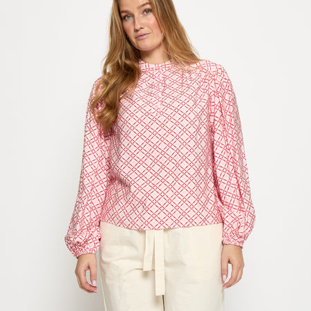 Minus MSSelvine Blouse 4019P Prism Pink Print