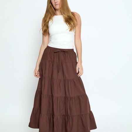 Minus MSFreya Maxi Skirt Chestnut