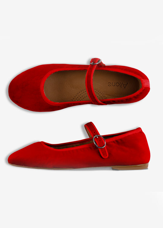 Atone Mary Jane Ballerina Red