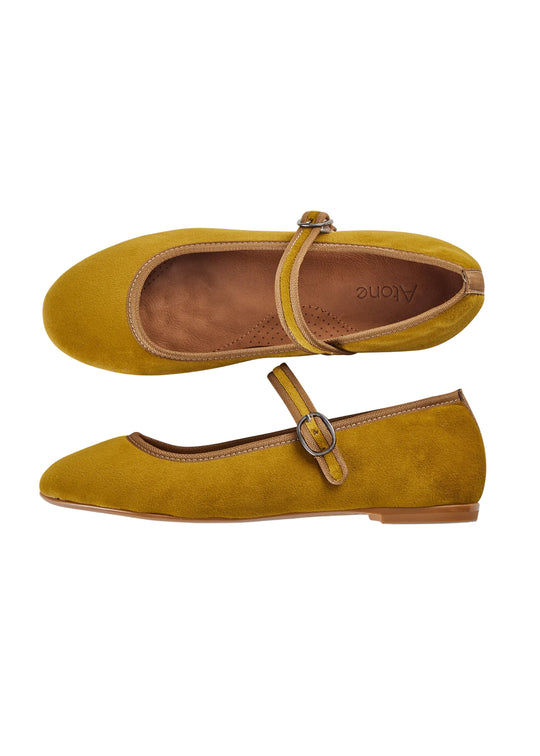 Atone Mary Jane Ballerina Mustard