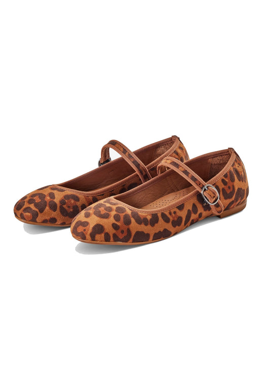 Atone Mary Jane Ballerina leopard