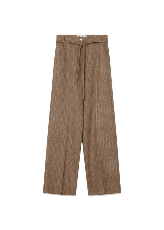 DAY Matt Graphic Wool Stripe pants wren brown