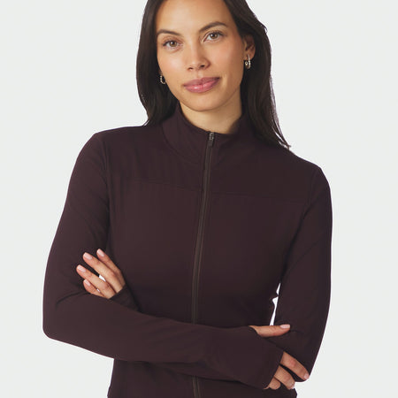 Neo Noir Nolana Zip Blouse Burgundy