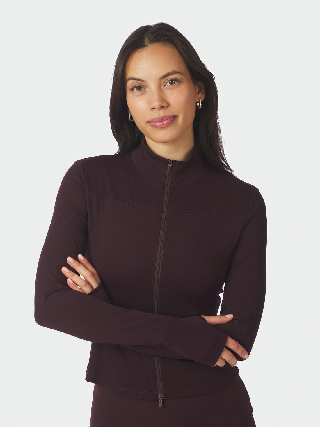 Neo Noir Nolana Zip Blouse Burgundy