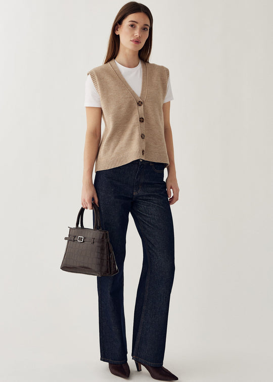 Noella N-Marilynn Knit Vest Sand Melange
