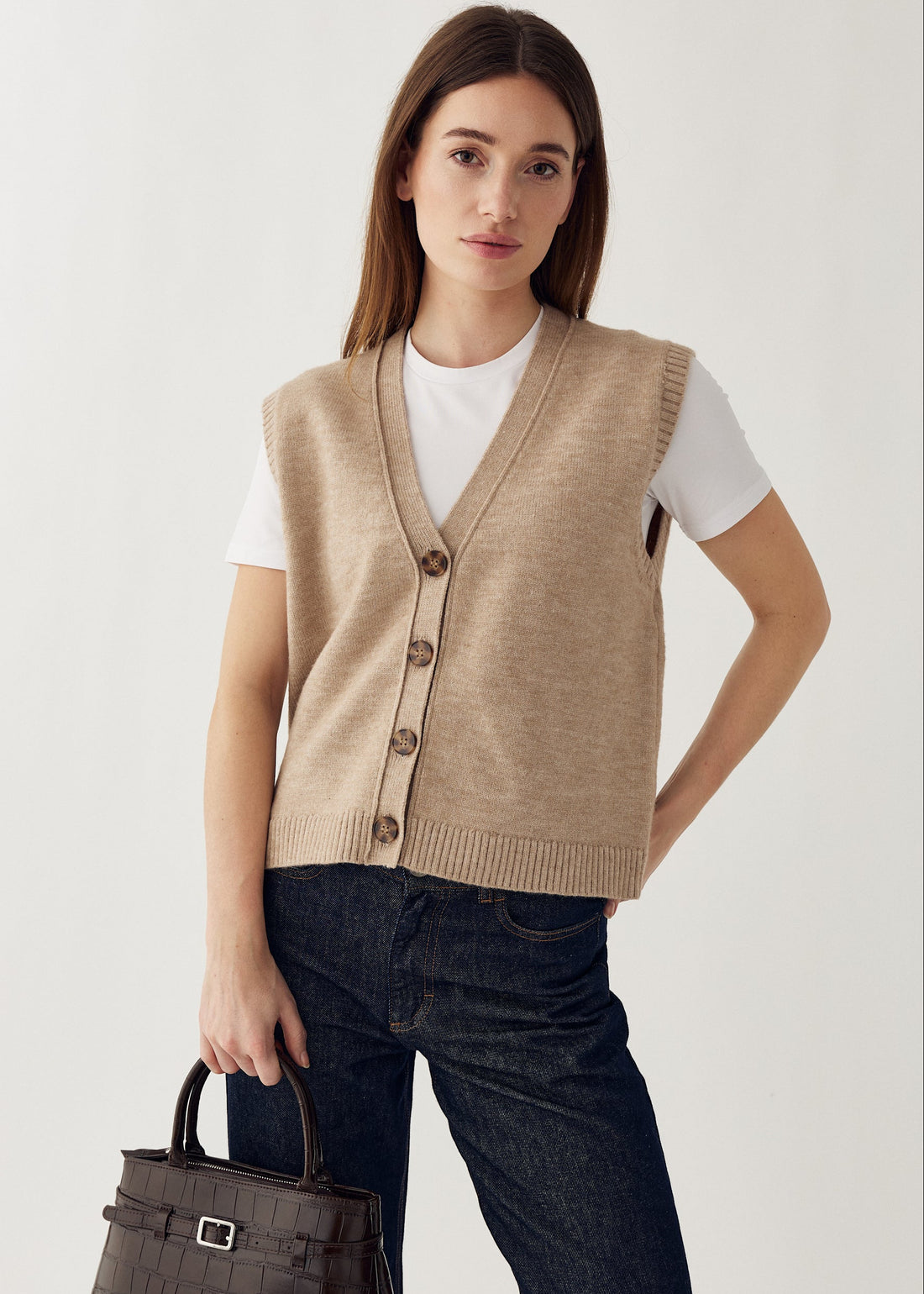 Noella N-Marilynn Knit Vest Sand Melange