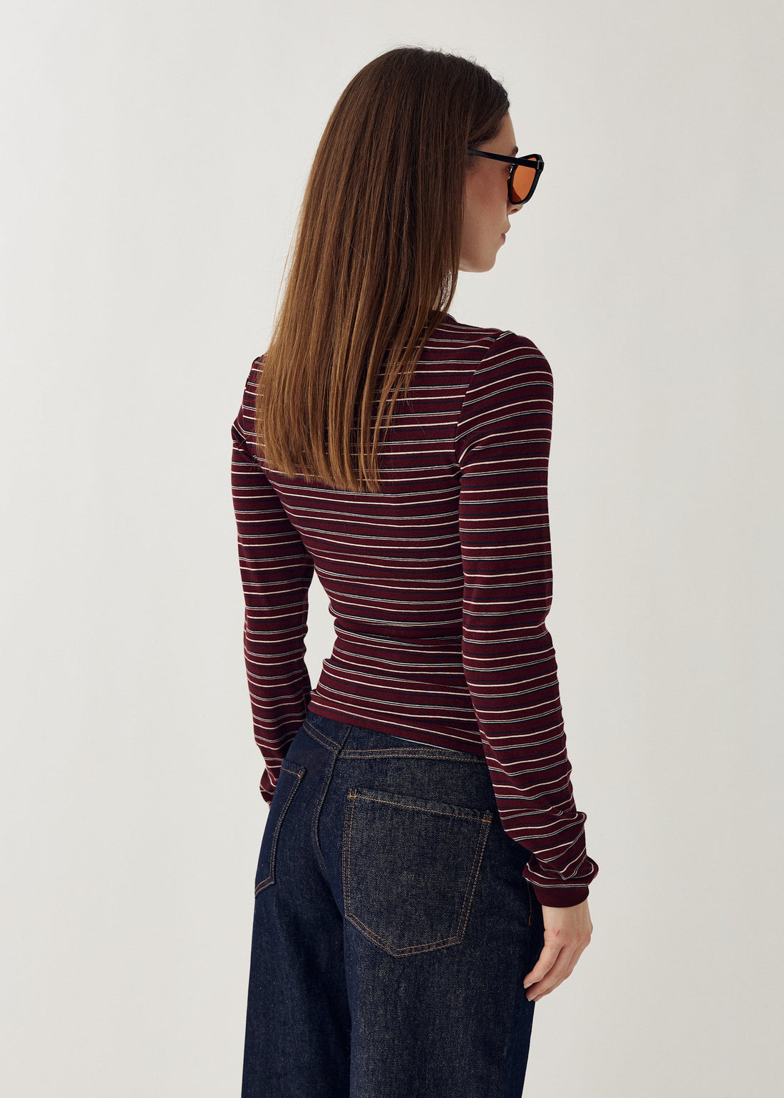 Noella N-Mykel LS Top Dizzy Burgundy Stripe