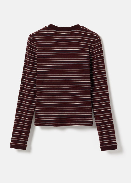 Noella N-Mykel LS Top Dizzy Burgundy Stripe