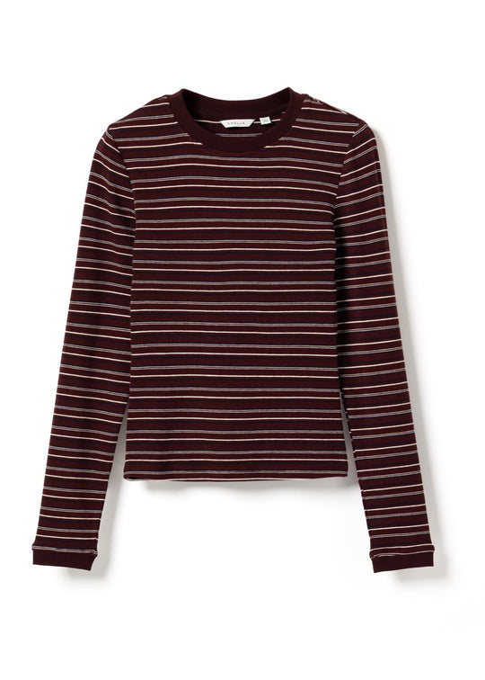 Noella N-Mykel LS Top Dizzy Burgundy Stripe