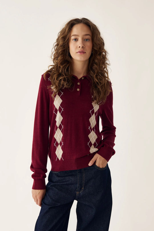 Noella N-Maxine Knit Dasha Winetasting Check