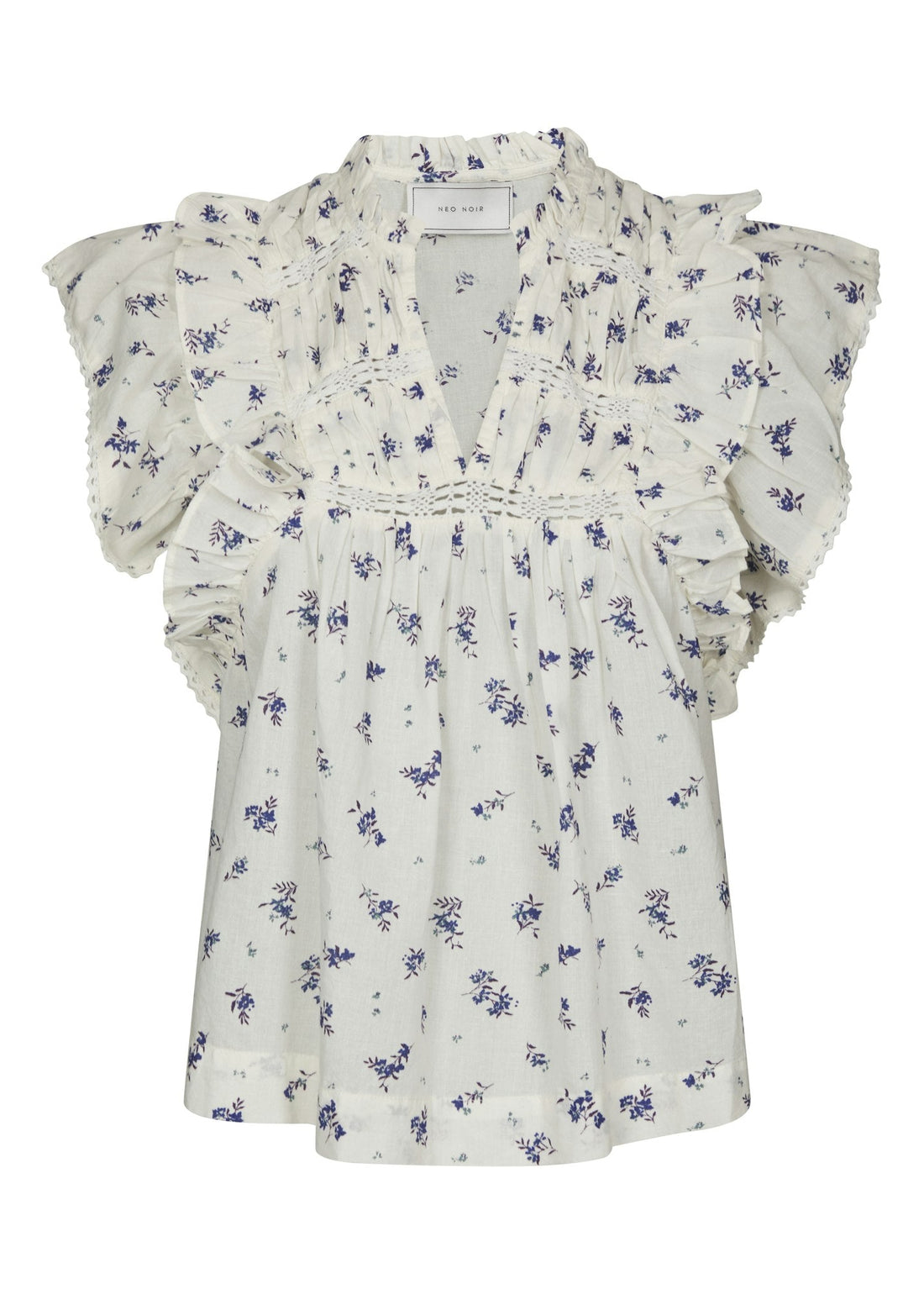 Neo Noir Jayla Small Blossom Top White Blue