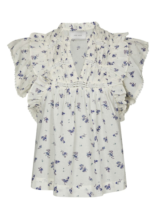 Neo Noir Jayla Small Blossom Top White Blue