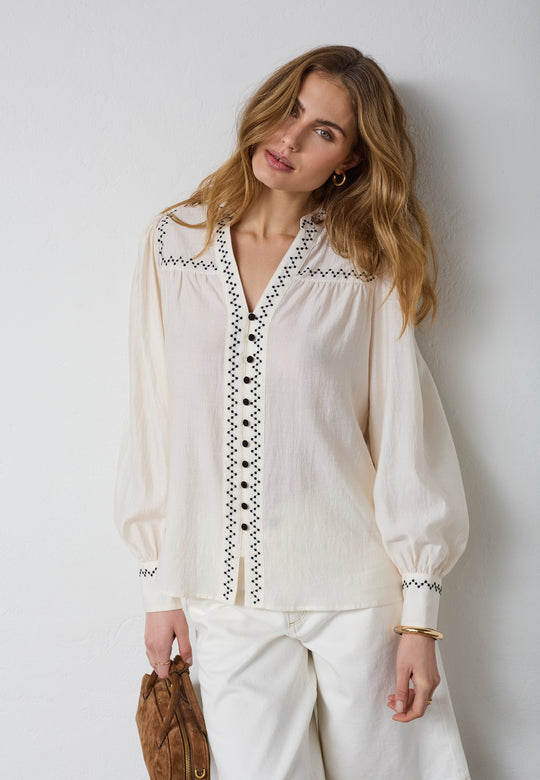 Co’Couture Notiscc Shirt Off White