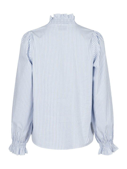 Neo Noir Brielle Stripe Shirt White Light Blue