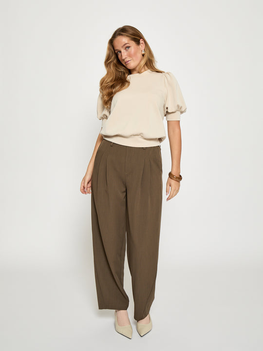 Peppercorn PCMaya HW Pant Ermine Brown Melange