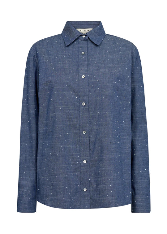 Pieszak Becca Denim Studs Shirt Denim Blue