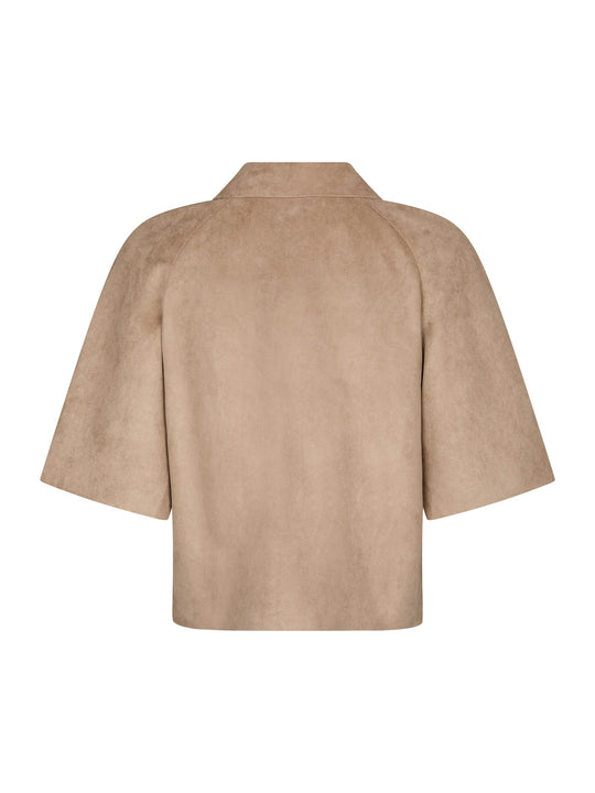 Neo Noir Editta Faux Suede Jacket Sand