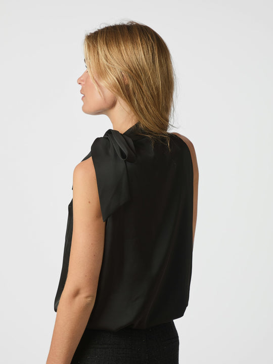 Neo Noir Veda Drapy Satin Top Black