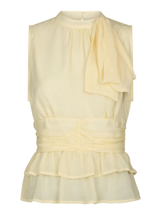 Neo Noir Ansol Solid Chiffon Top Light Yellow