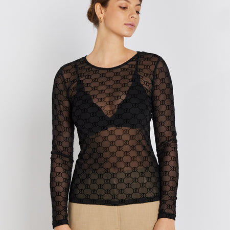 Rue de Femme Round neck blouse Black